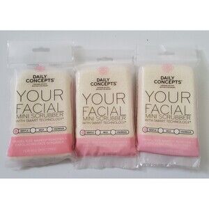 3x Daily Concepts Your Facial Mini Scrubber Travel Make-up Remover & Exfoliating